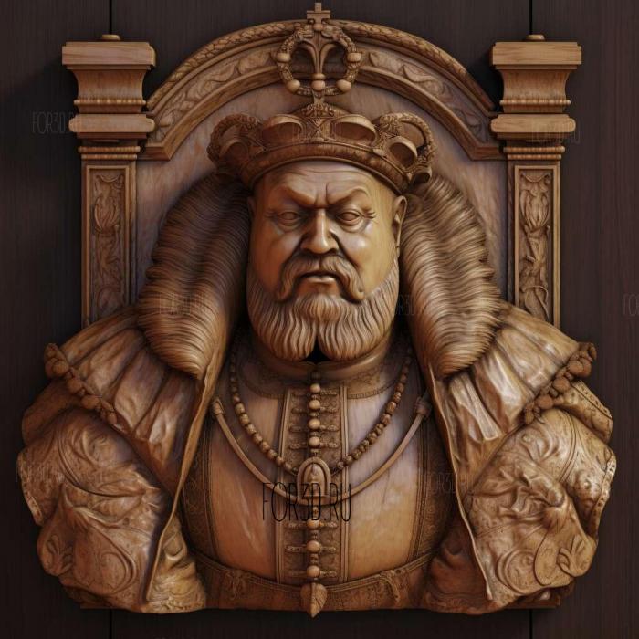 Henry VIII 3 stl model for CNC